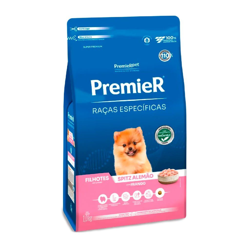 Premier Raças Específicas Spitz para Cães Filhotes Frango 1kg em Oferta na Shopee