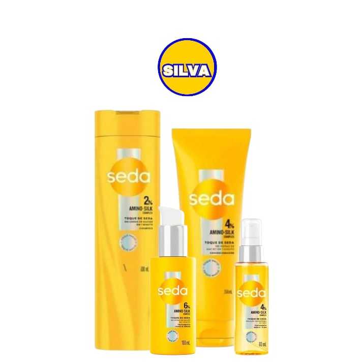 KIT SEDA AMINO-SILK TOQUE DE SEDA SHAMPOO + CONDICIONADOR + LEAVE IN + ÓLEO TOQUE DE SEDA em Oferta na Shopee