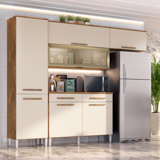 Armário de Cozinha Girassol 7 Portas 2 gavetas  com Pés Reguláveis em Oferta na Shopee