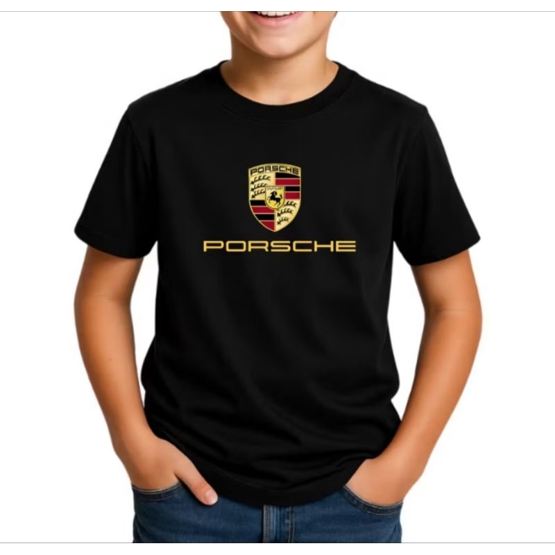 Camiseta Premium Infantil Juvenil Estampado Porsche Camisa 100% Algodão Malha 30.1 N02 Ao 16 em Oferta na Shopee