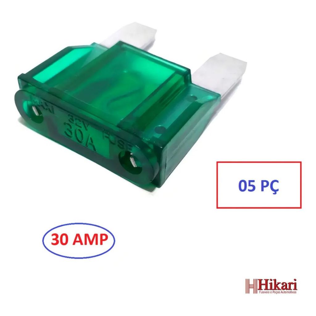 Kit 05 Fusivel Automotivo Grande Max 30 Amper Hk3030