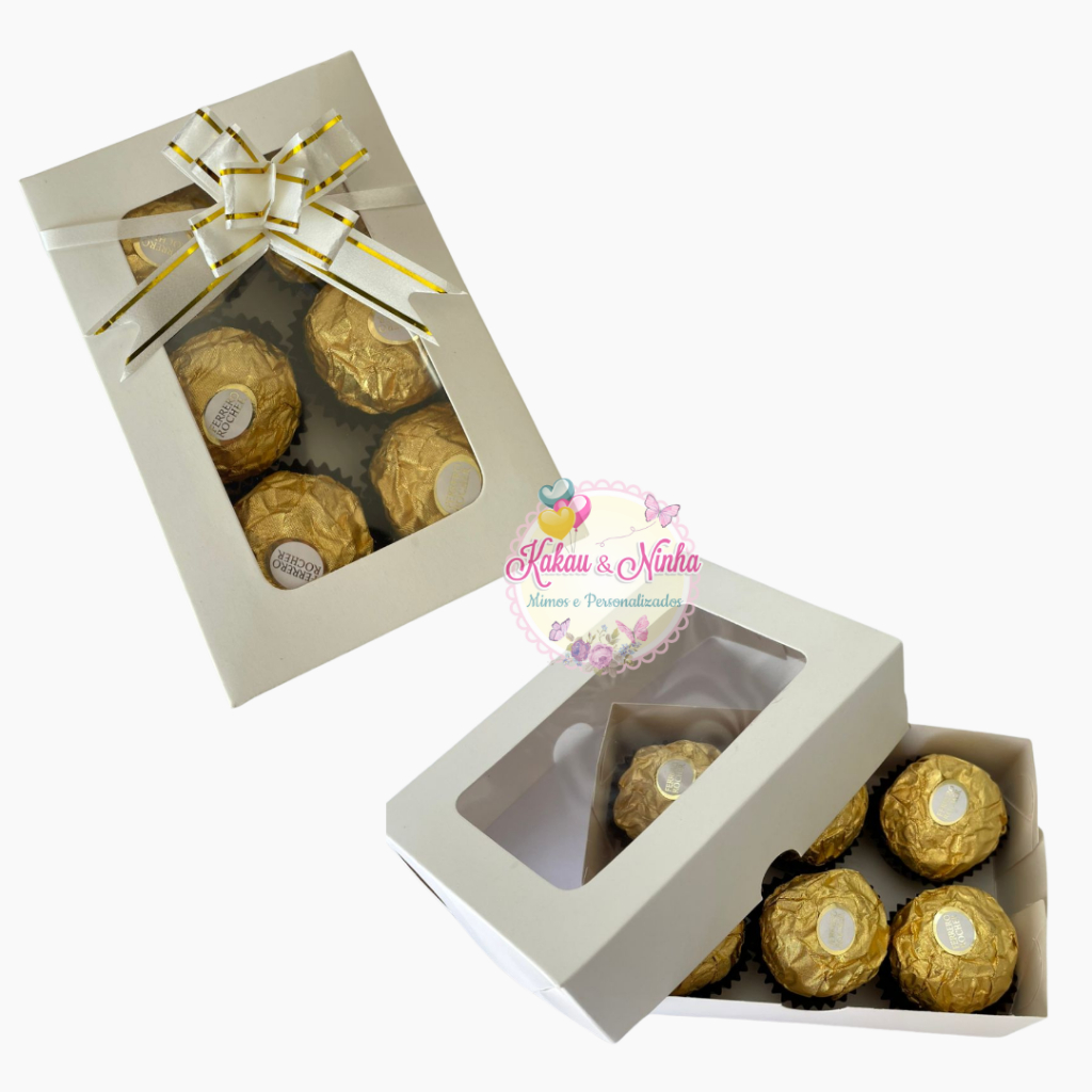 ENVIO IMEDIATO - 10 Caixa para presente 6 Doces Branca Clássica 7x11X3cm Com visor acetato 10/20/50 Unidades em Oferta na Shopee