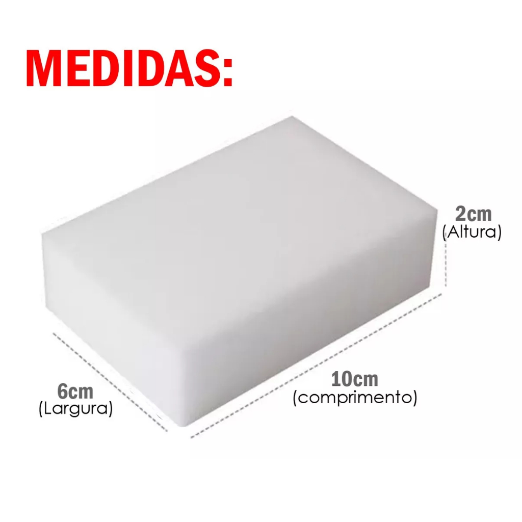 Kit Até 50 Esponja Magica Tira Manchas Melamina Branca Desengordura Limpeza Profunda