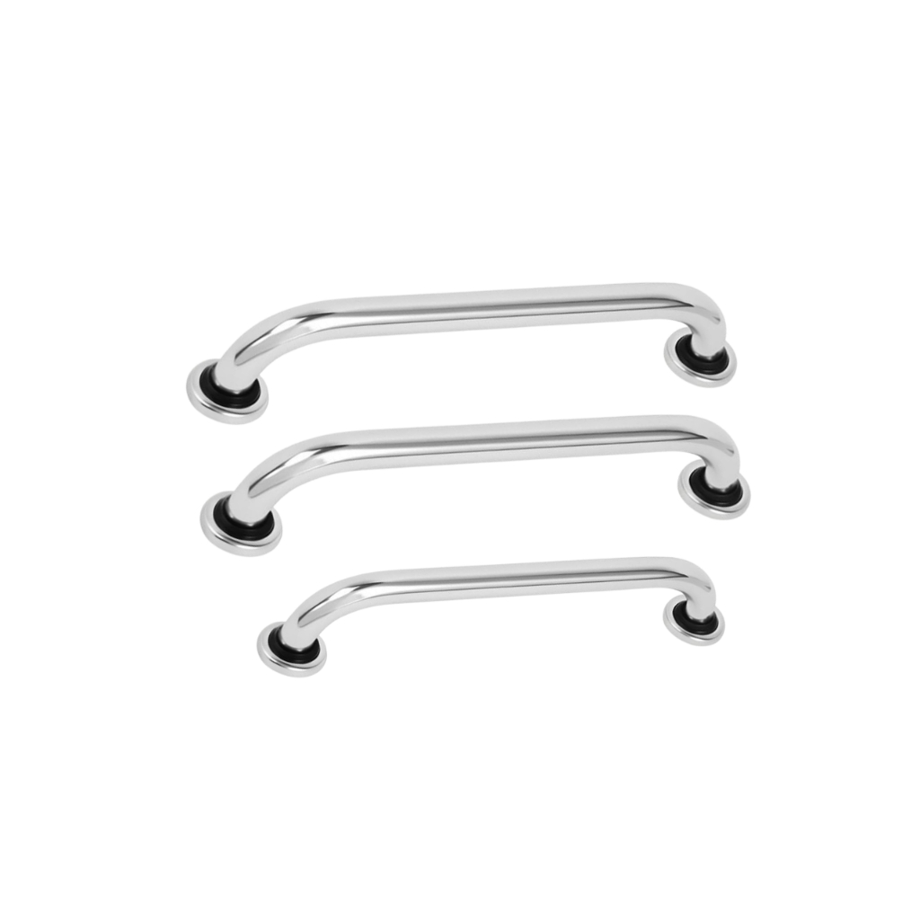 Kit 3 unidades Alças Apoio Banheiro Barra Inox 1x 40cm e 2x 60cm Idoso Deficiente Cadeirante Acessibilidade