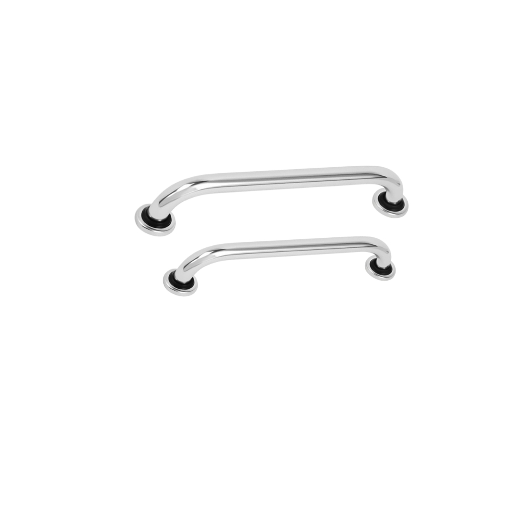 Kit 2 unidades Alças Apoio Banheiro Barra Inox 20cm e 30cm Idoso Deficiente Cadeirante Acessibilidade