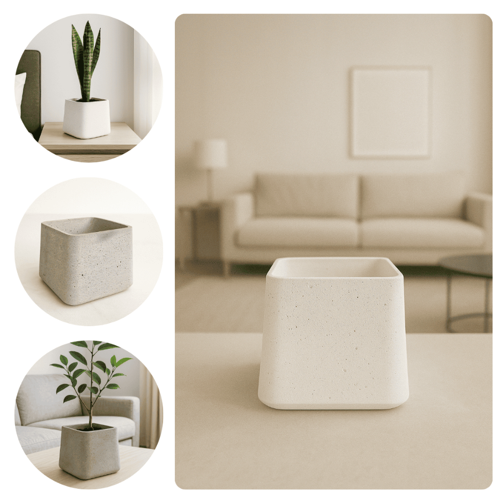 Cachepot Vaso para Plantas BAUZ Cimento Decorativo Grande