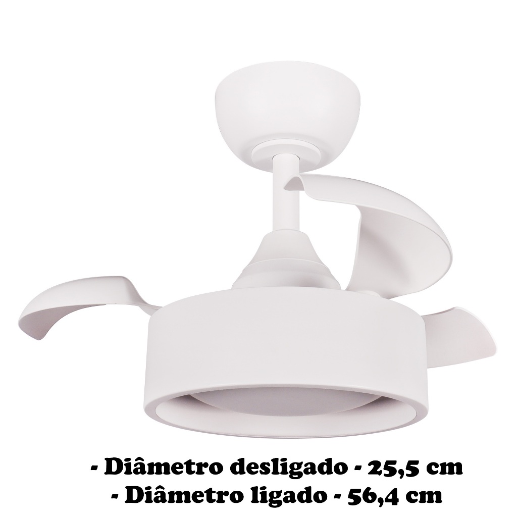 Ventilador De Teto Aliseu Retrátil Tulipa Branco - Bivolt - Com Controle Remoto