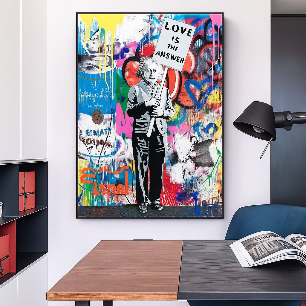 Quadro Decorativo Grande Luxo 1 Tela: Amor é a Resposta