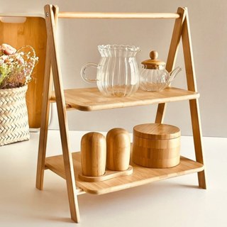 Porta Tempero Escada 2 Níveis Bambu ou Metal Organizador Porta Tempero Multiuso em Oferta na Shopee