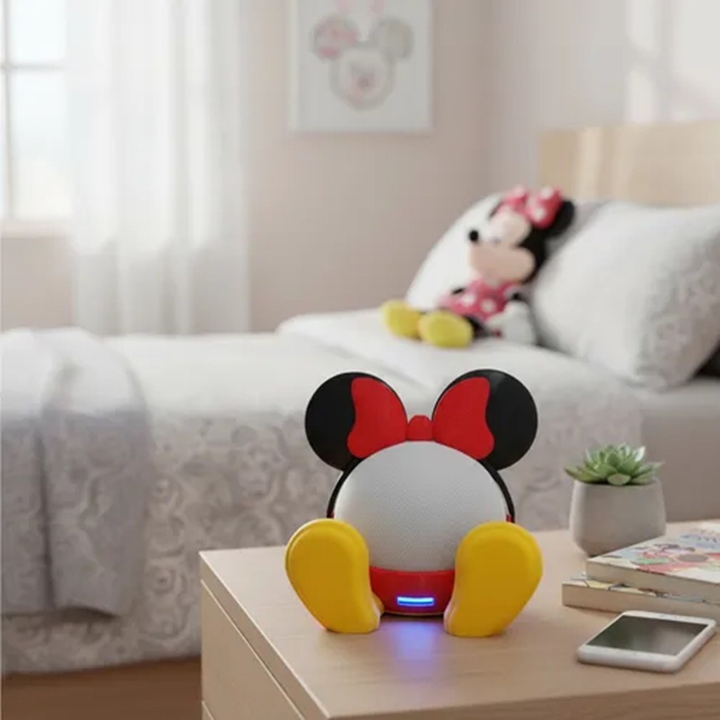 Suporte Alexa Echo Dot 4 e Echo Dot 5 Mickey OU Minnie - Presente decoração som stand de mesa Amazon