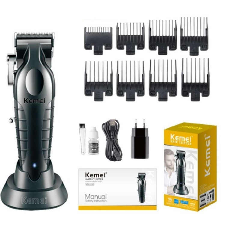 Kemei 2296 Aparador D Cabelo Profissional Sem Fio Potente Máquina Corte Recarregável 7500rpm 2500mah