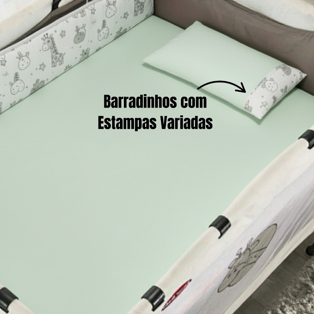 Jogo Lençol Berço Desmontável 2 Peças C/ Elástico  100% Algodão Chiqueirinho Camping em Oferta na Shopee