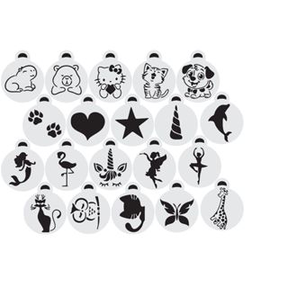 CUTPF0005 - Kit 20 Stencils Para Pintura Facial 7,5x7,5cm Diversos em Oferta na Shopee