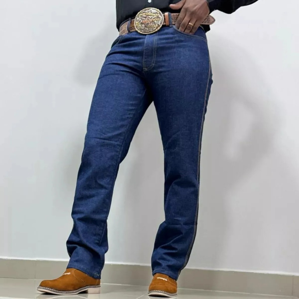 Calça Masculina Jeans Tradicional Premium Promoção Barata De Trabalho Uniforme Resistente Tecido Grosso