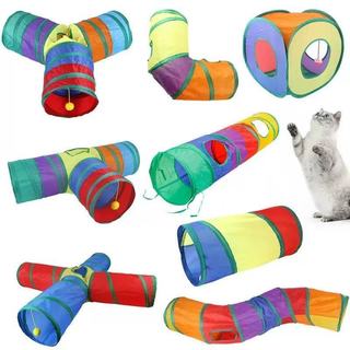 Brinquedo Túnel Colorido Pet Para Gato Dobrável Interativo 5 Saídas