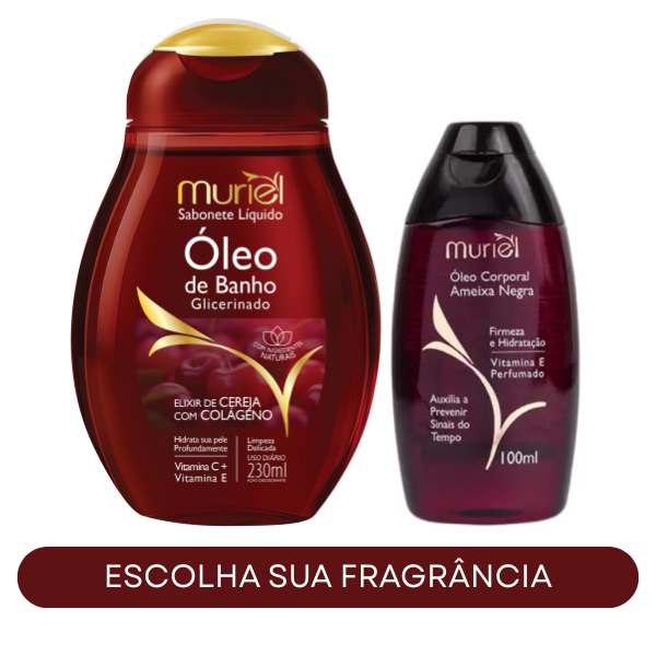 Kit Muriel Óleo de Banho 230ml + Óleo Corporal 100ml em Oferta na Shopee