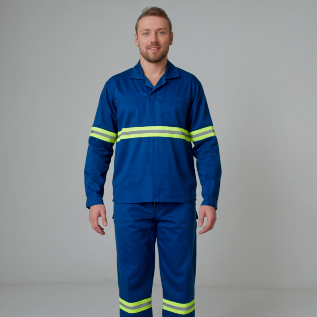 KIT 01 Conjunto Calça Camisa Italiana Manga Longa Brim Refletivo em Oferta na Shopee