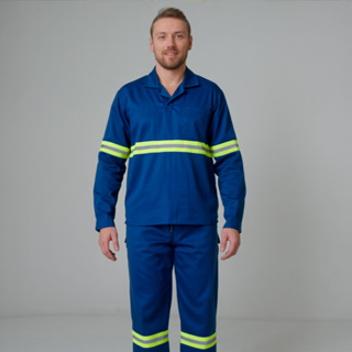 KIT 01 Conjunto Calça Camisa Italiana Manga Longa Brim Refletivo em Oferta na Shopee