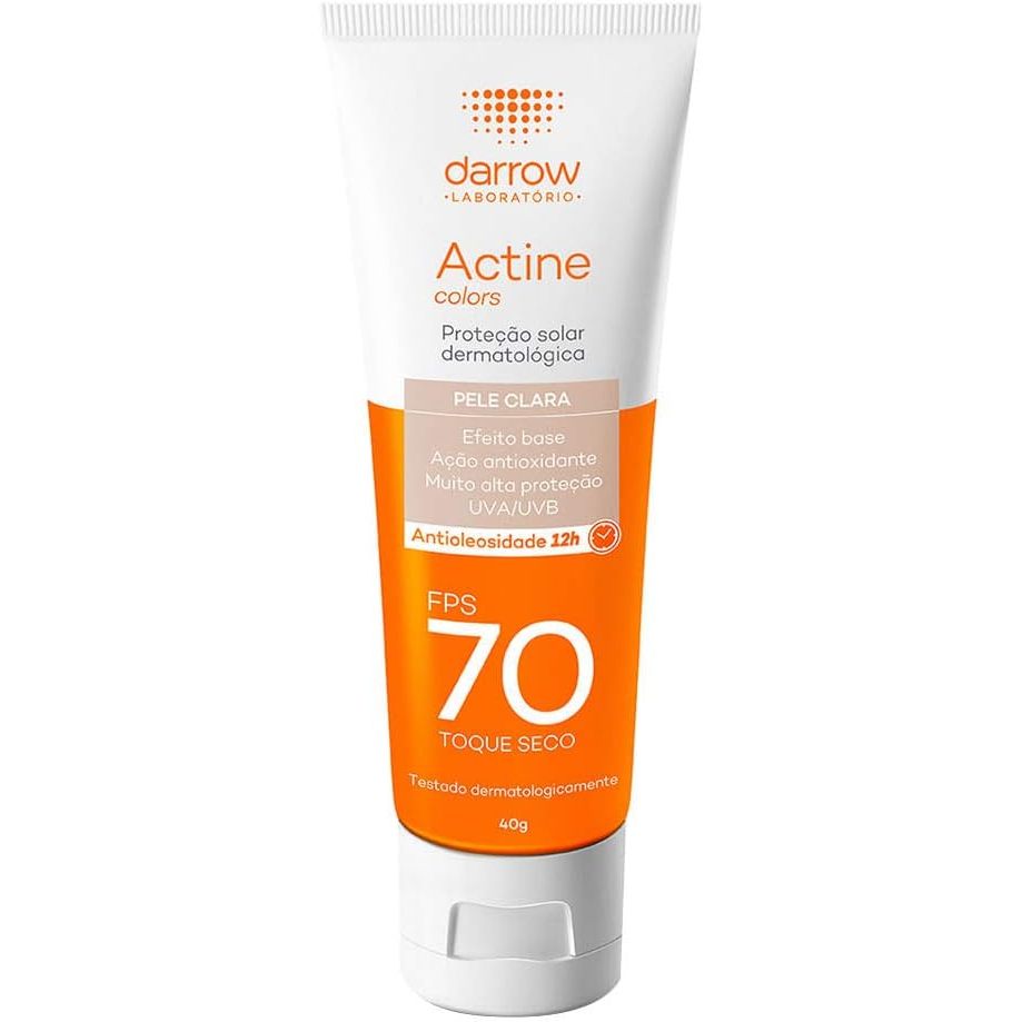 Protetor Solar Facial Actine Colors FPS70 Tom Claro Com 40g em Oferta na Shopee