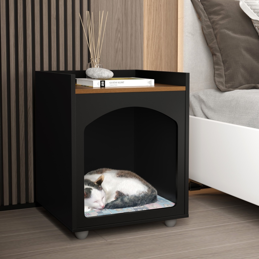 Mesa Cabeceira Pet Casinha Cama Cachorro Gato Quarto Casa Organizador Oferta 1 Almofada Oferta Cores