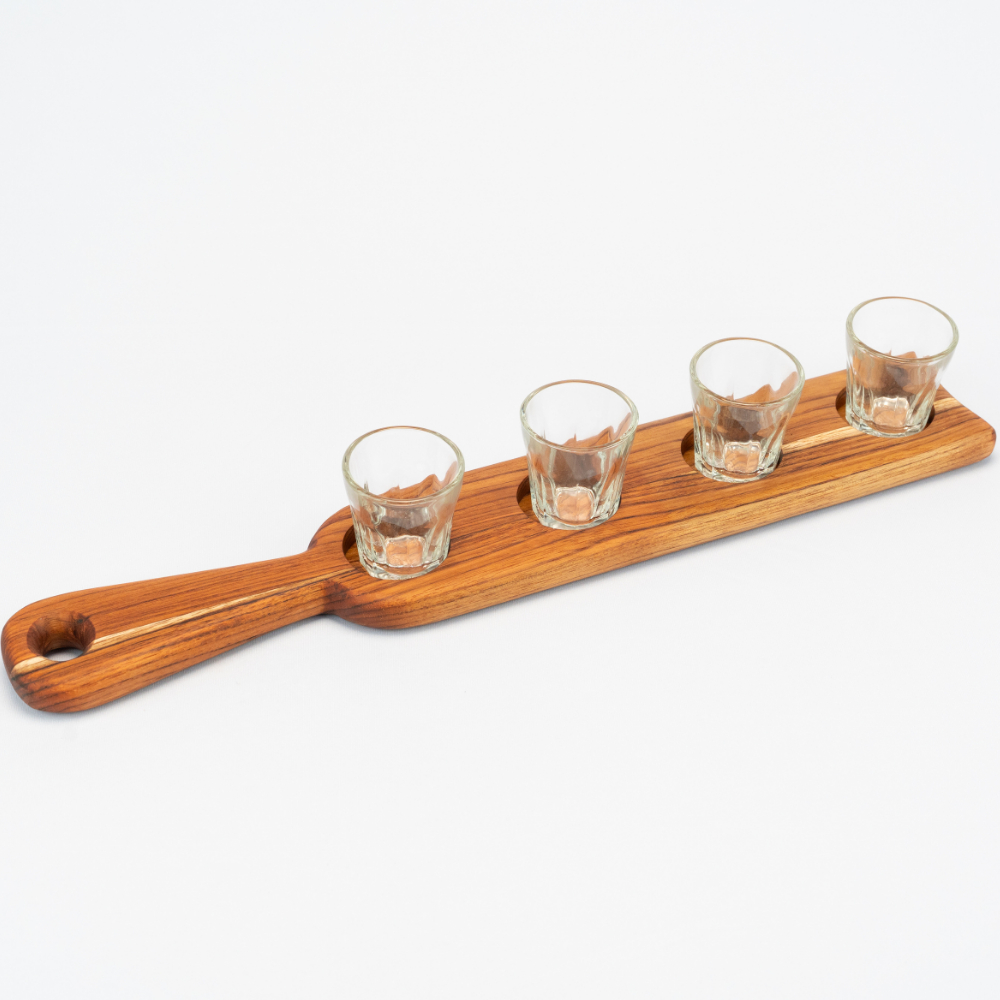 Régua Shot Tequila Cachaça com 4 copos Drink