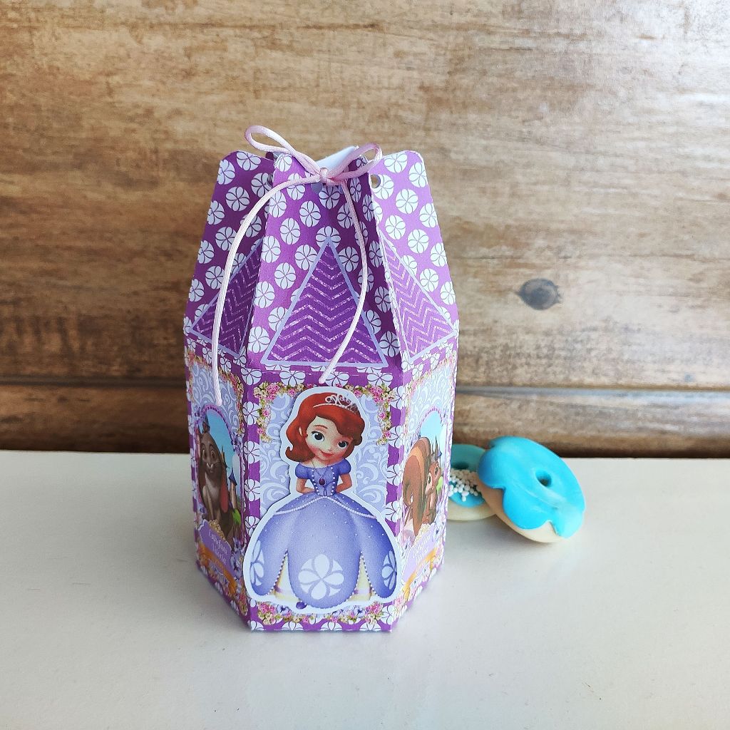 LEMBRANCINHA PERSONALIZADA - 5 SACOLINHA SEXTAVADA PRINCESA SOFIA - PAPELARIA PERSONALIZADA - PERSONALIZADOS