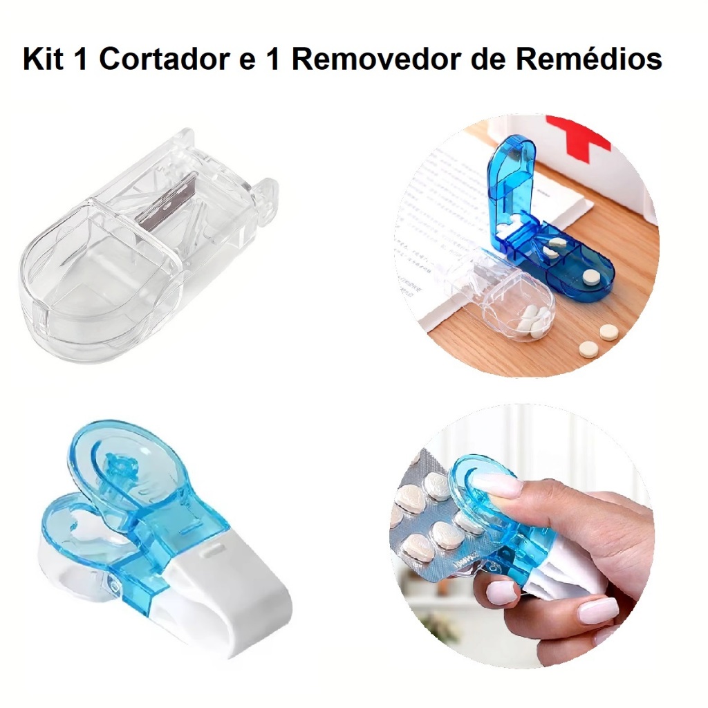 Cortador De Comprimidos Remédios Kit 2 Corta e Armazena De Plástico Lâmina Inox Multiuso Universa em Oferta na Shopee