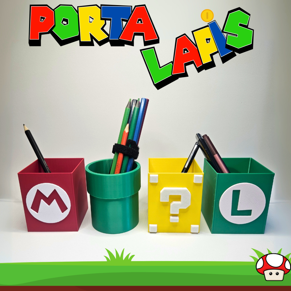 Porta Caneta e Lápis Super Mario Bros – 4 Modelos