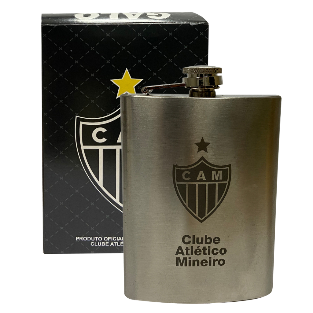 Cantil De Bolso Atlético Mg Porta Bebida 220ml Oficial Galo