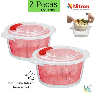 Mini Panela Caçarola para microondas Freezer Com Cesto Interno 1,5 Litros Nitron em Oferta na Shopee