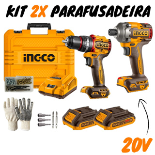 Kit 2x Parafusadeira De Impacto 20v Ckli20277-9 Ingco em Oferta na Shopee