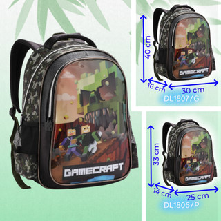 2026 Nova Mochila Infantil Menino Escolar - GAMECRAFT - DENLEX
