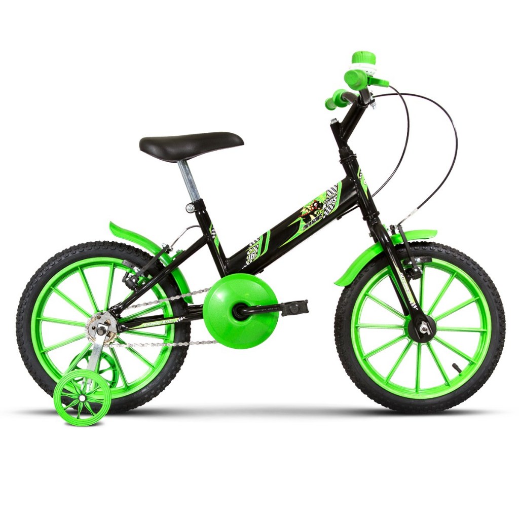 Bicicleta Aro 16 Infantil Com Rodinhas Todas As Cores C/ Buzina UltraBikes Cestinha Kids Resistente
