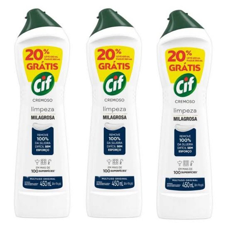 kit 3 Cif cremoso 450ml