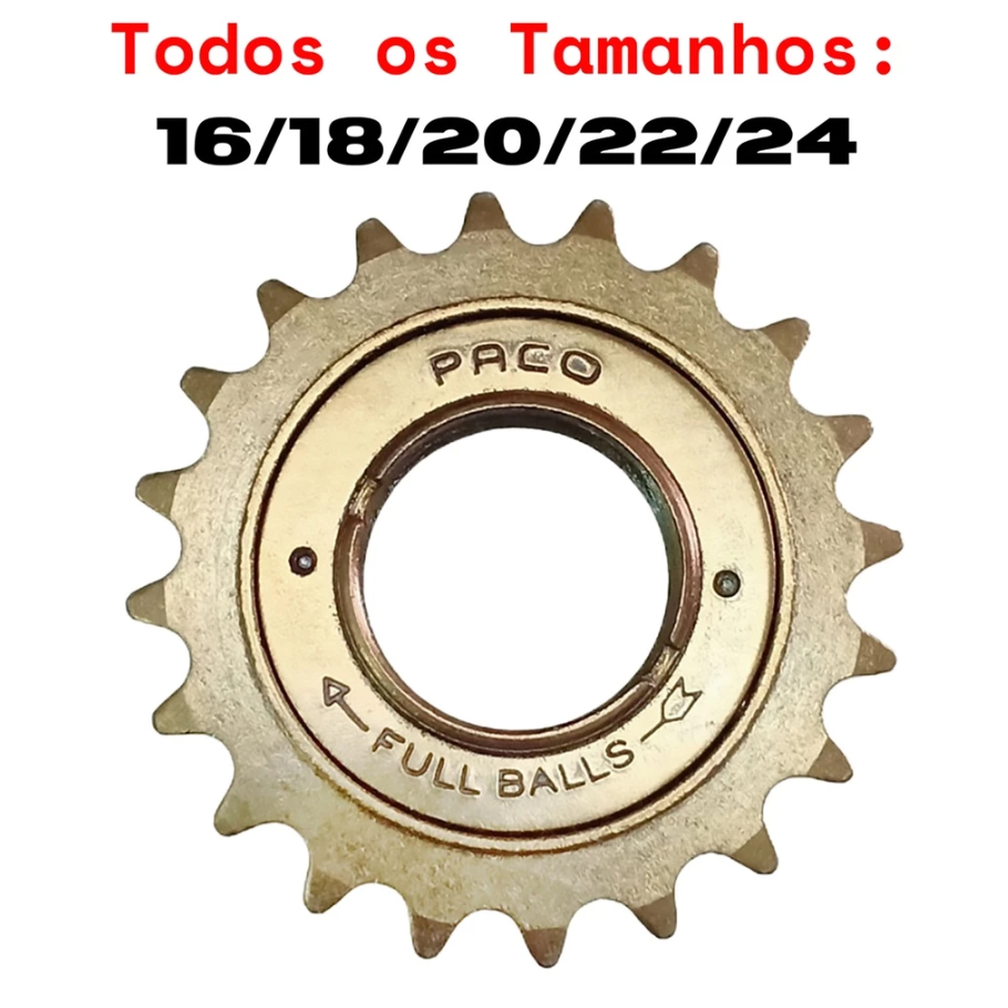 Catraca Roda Livre Esferada Dourada Bike Mtb 16/18/20/22/24 Dentes Bicicleta