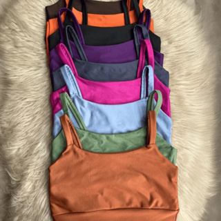 Top Academia Feminino Avulso Sortidos Fitness Suplex Sem Bojo Alcinha Treino Crossfit Corrida em Oferta na Shopee