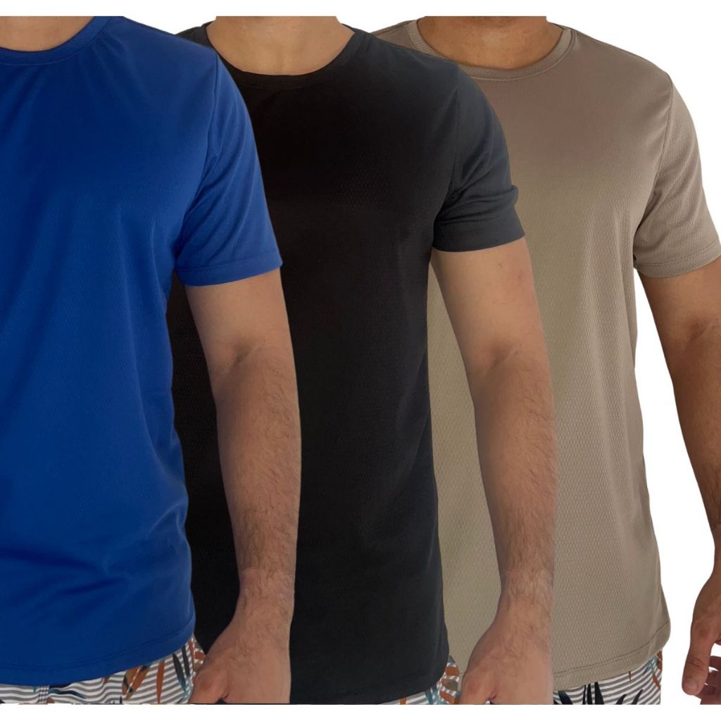 Kit 3 Camisetas Dry fit Masculina Para Treino Academia Corrida Ciclismo Esportes