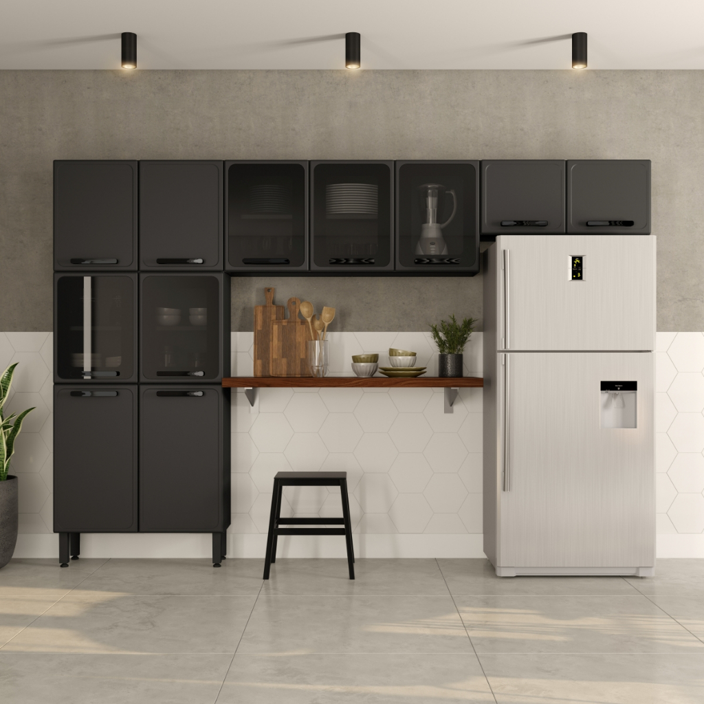 Cozinha de Aço Compacta 3 Peças Estilo Bertolini em Oferta na Shopee