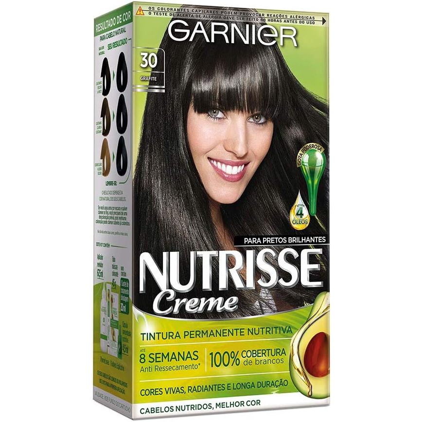 Tinta De Cabelo Nutrisse Creme 30 Grafite em Oferta na Shopee