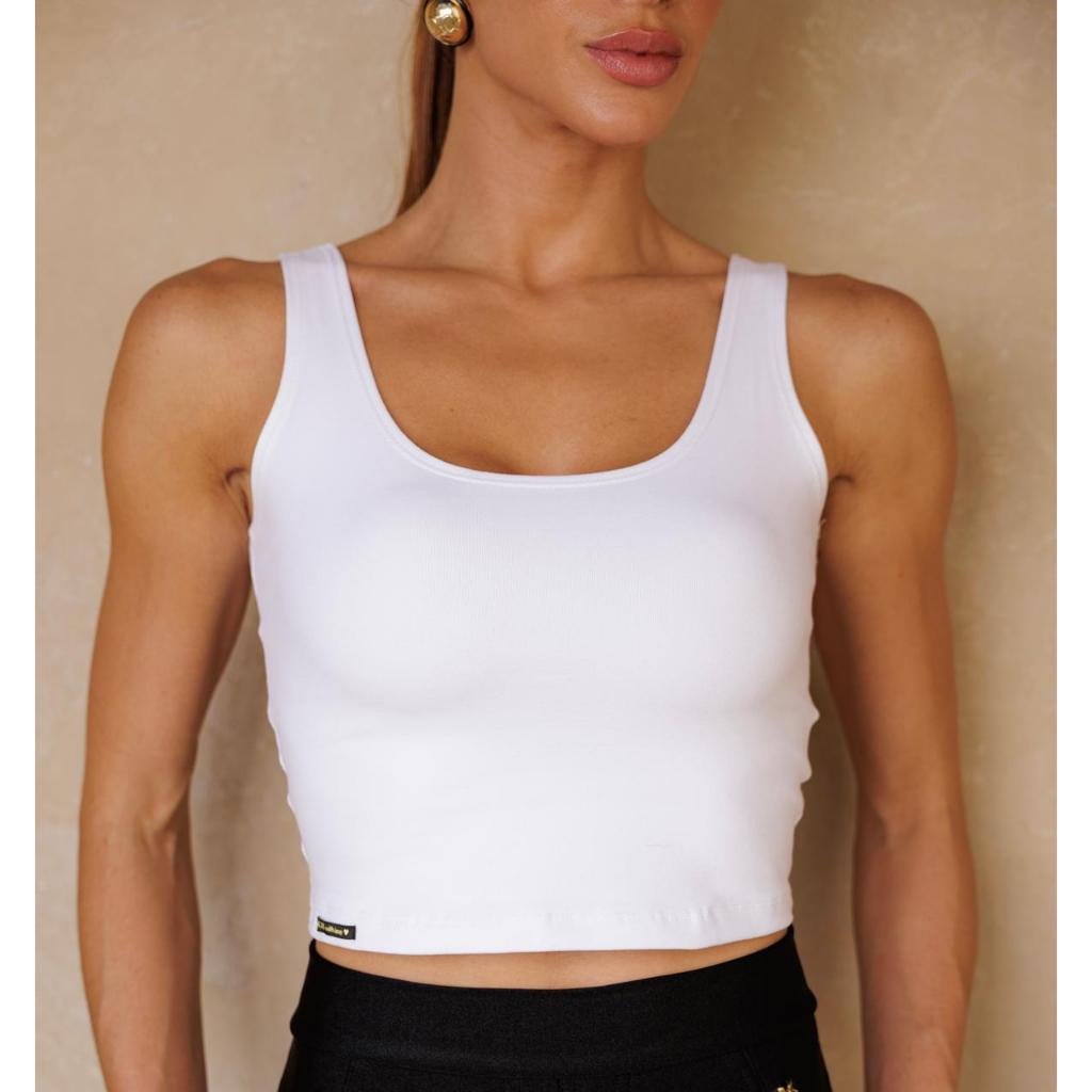 Cropped Regata K2B Cotton Original Alça Larga Lançamento em Oferta na Shopee