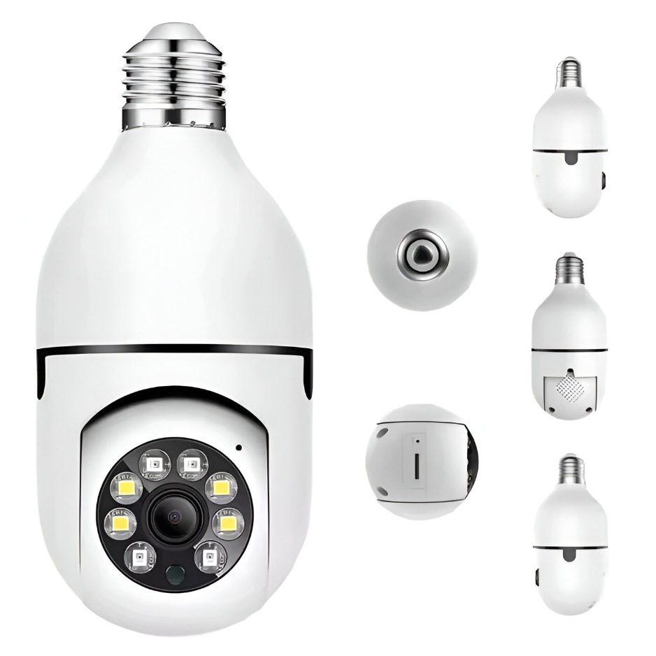 Câmera Segurança Wifi Ip Inteligente Yoosee Sem Fio 360 Encaixe Lâmpada Bocal Camera Lampada