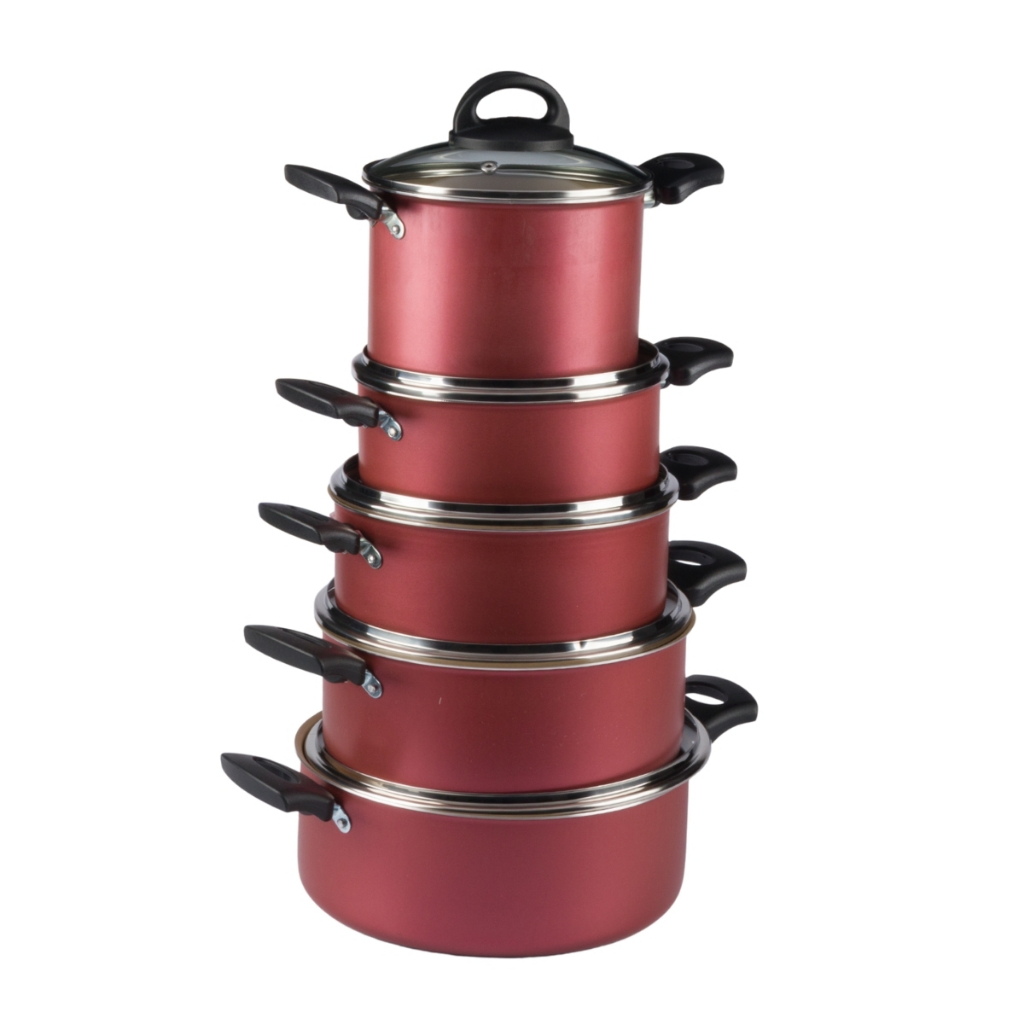 Jogo De Panelas 5 Peças Caldeirão E Caçarola Cereja Nacional em Oferta na Shopee