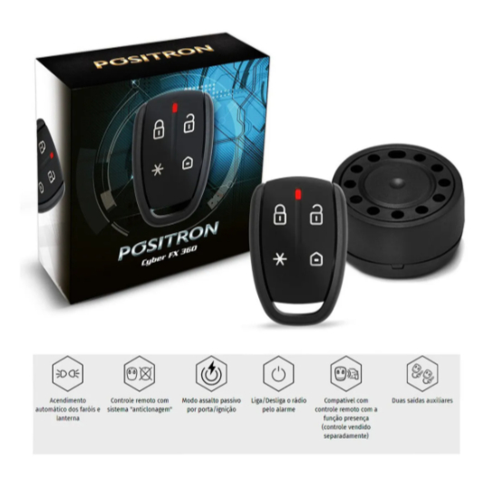 Alarme Automotivo Pósitron Cyber Fx360 Universal Funções Pân em Oferta na Shopee