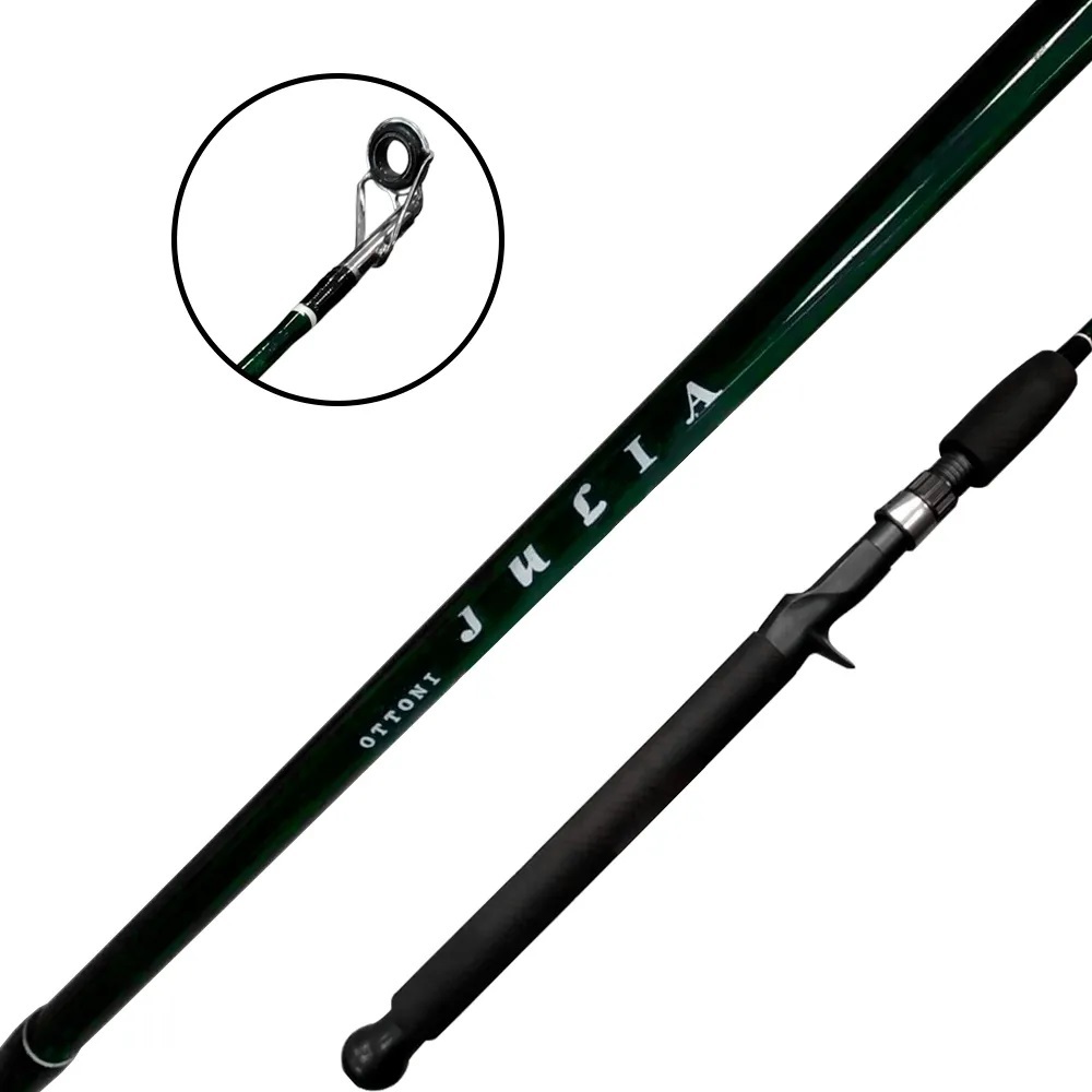 Vara de pesca Para Carretilha Fibra de vidro 80Lbs Em duas partes Fácil transporte - Bruta