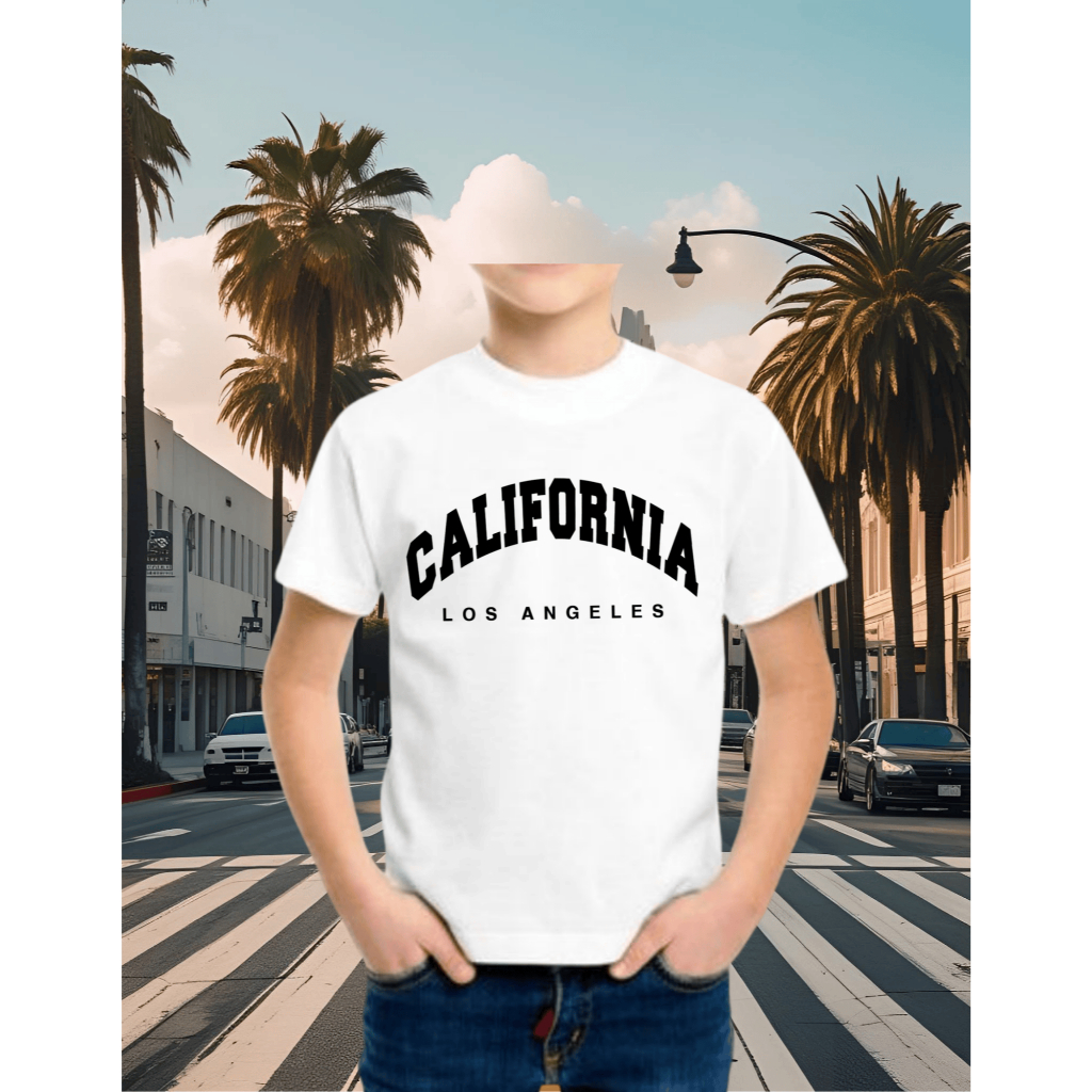 CAMISA CAMISETA INFANTIL  JUVENIL CALIFORNIA 100%ALGODÃO, BLUSA MASCULINA ESTAMPADA