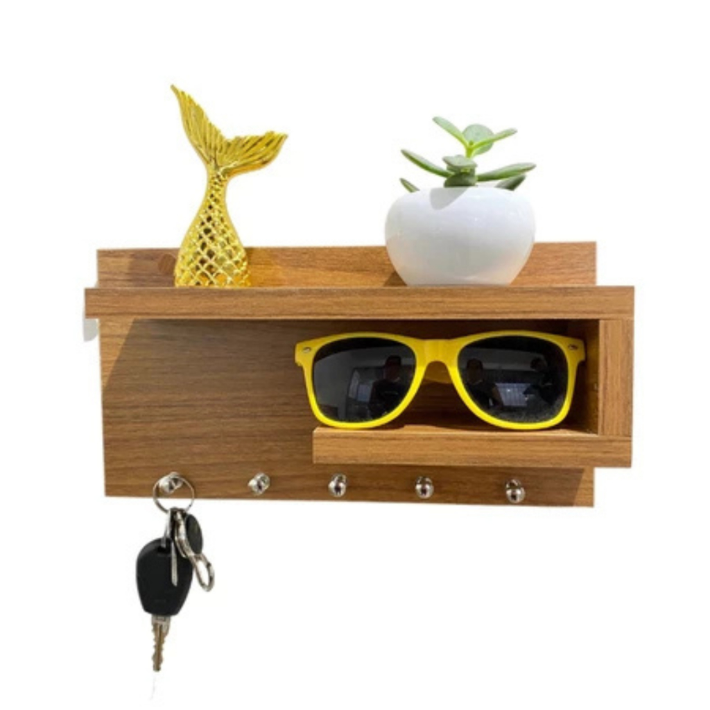 Porta Chaves Chaveiro com Prateleiras Organizador  Suporte Porta Chaves Decorativo 100% MDF