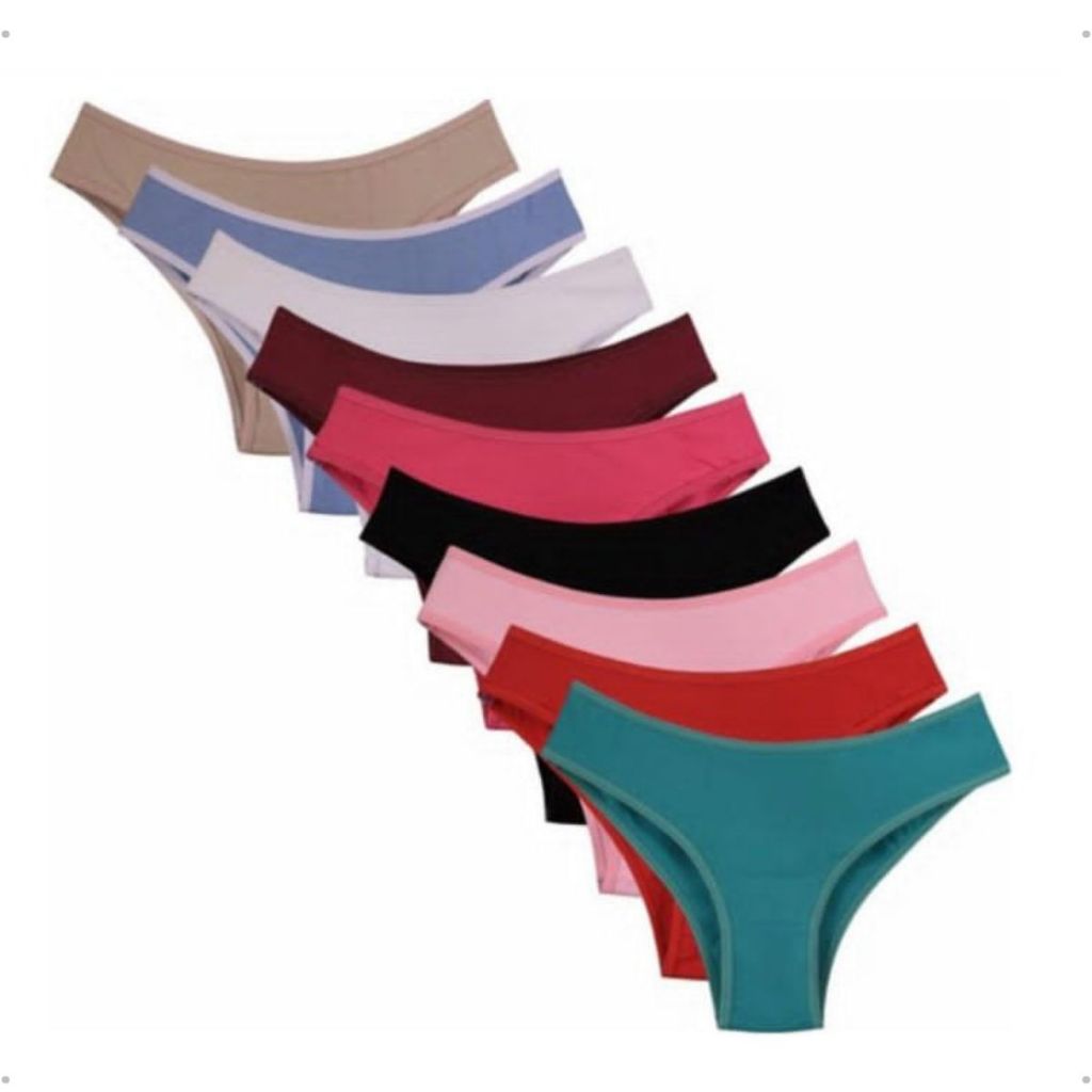 Kit 10 calcinhas Adulto conforto Algodão Lisas/Estampada em Oferta na Shopee