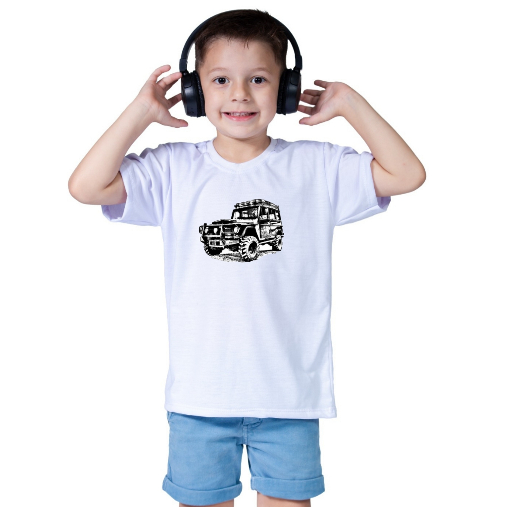 Camiseta Infantil OFF Road Trilha Trilheiro Camionete Troler Carro