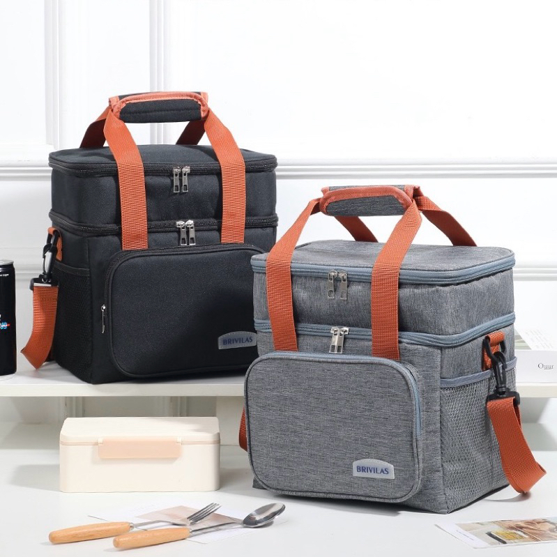 Bolsa Térmica 2 Compartimentos Com Alça De Mão E Lateral Isolamento Térmico Eficiente