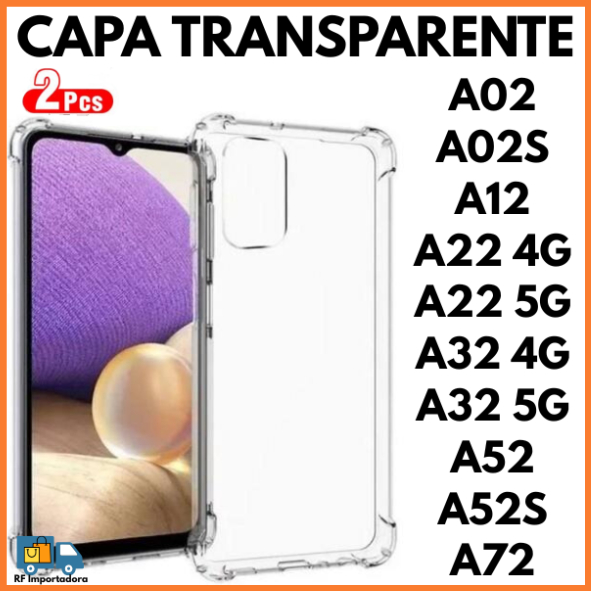 Capa Transparente TPU Anti Shock Para Samsung A02 A02S A12 A22 4G/5G A32 4G/5G A52 A52S A72